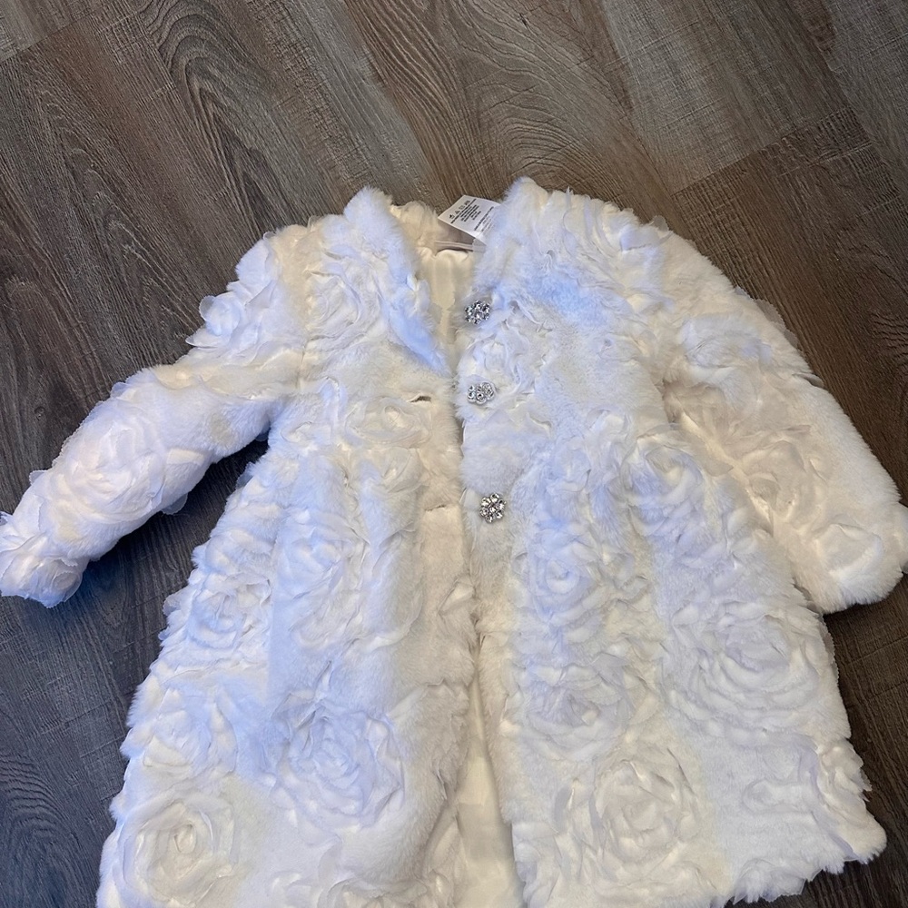 Blueberi Boulevard White Floral Kids Dress and Jacket, Only worn for pics